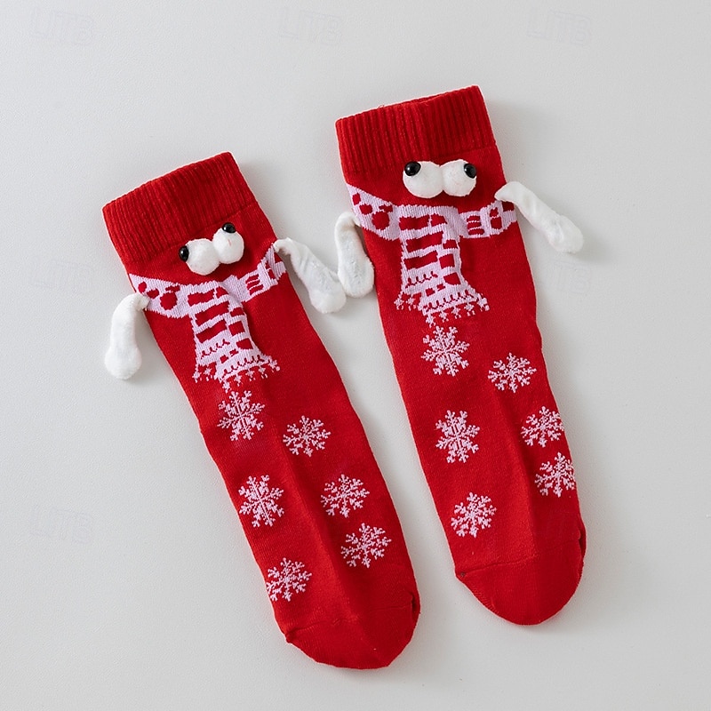 Magnetic Couple Socks with Cute Hand-Holding Design, Funny Matching Socks for Lovers, Mid-Calf Christmas Socks with Magnet, TikTok Trend Gift for Couples3