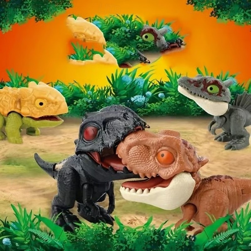 Finger Biting Dinosaur Toy For Children Fun Squishy Pterosaur Diplodocus Tyrannosaurus Cute Chibi Dinosaurs Educational Playset Collectible Figures Wholesale Learning Set2