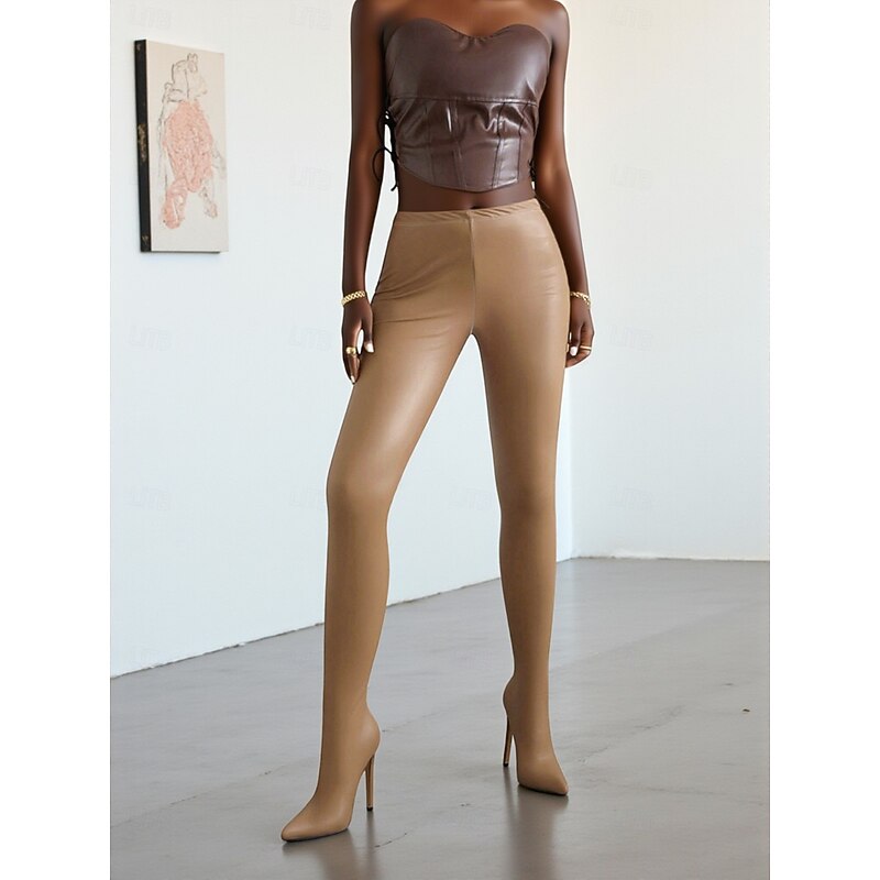 Women's High Heel Thigh High Boots -Faux Leather Stretch Fit, Pointed Toe Stiletto, Sexy Fashion Over-the-Knee Boots for Women, Ideal for Urban Party Wear2