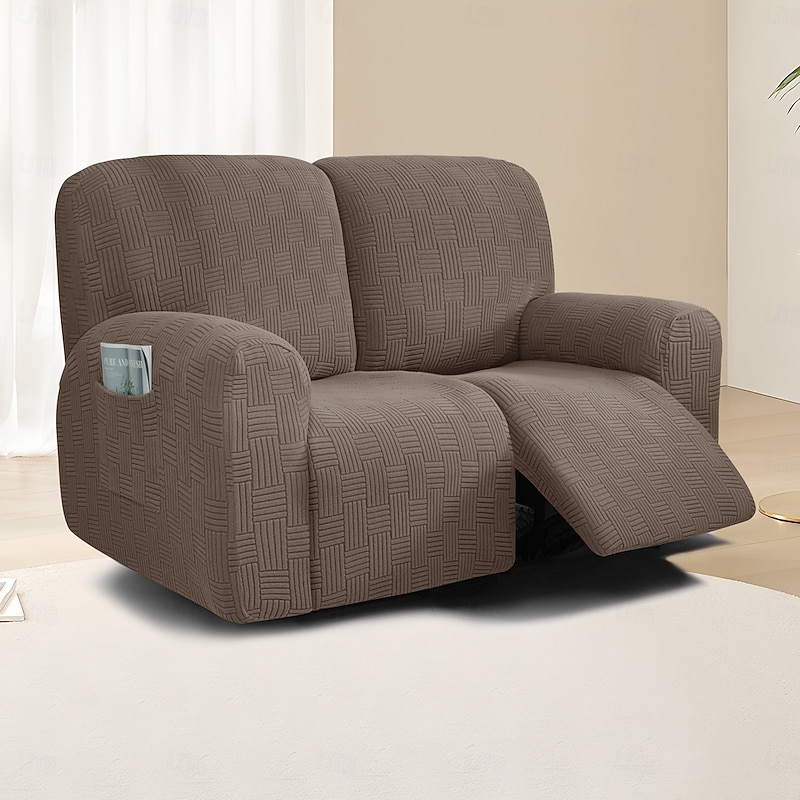 2-Seater Reclining Sofa with 5x5 Grid Stitching - Modern Double Lounge Chair with Low Backrest for Living Room Comfort4