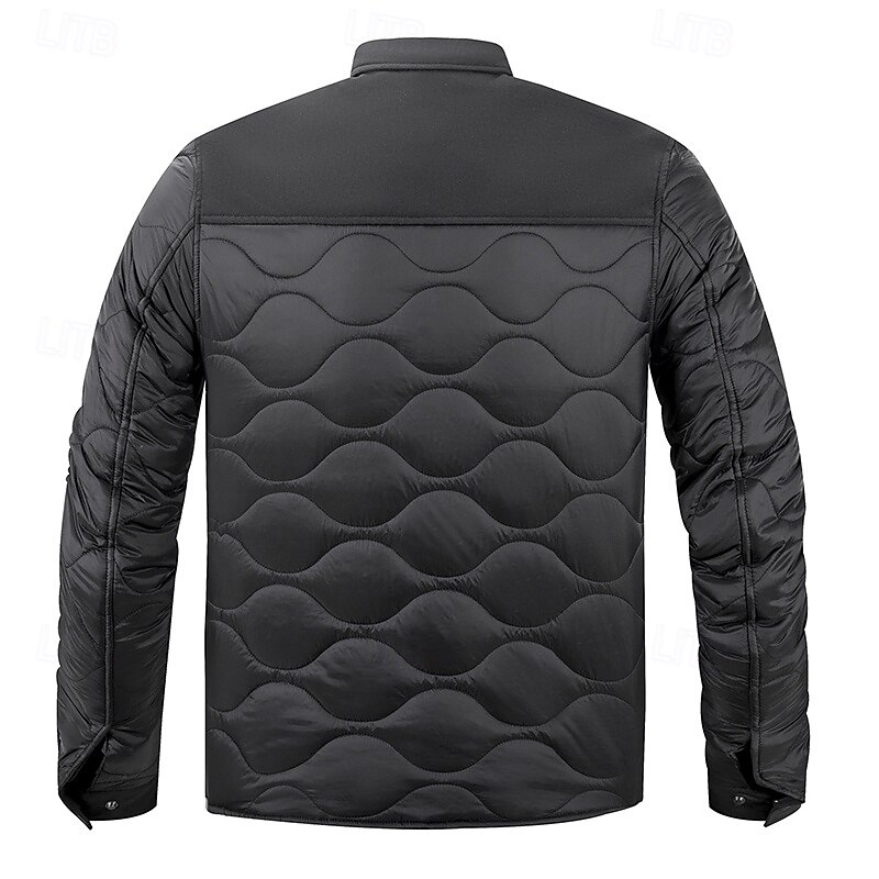 Men's Hiking Jacket Puffer Jacket Thermal Jacket Outdoor Thermal Waterproof Hiking Outfits Hiking Clothes Winter Autumn / Fall Top Camping / Hiking / Caving Running Solid Color Black3
