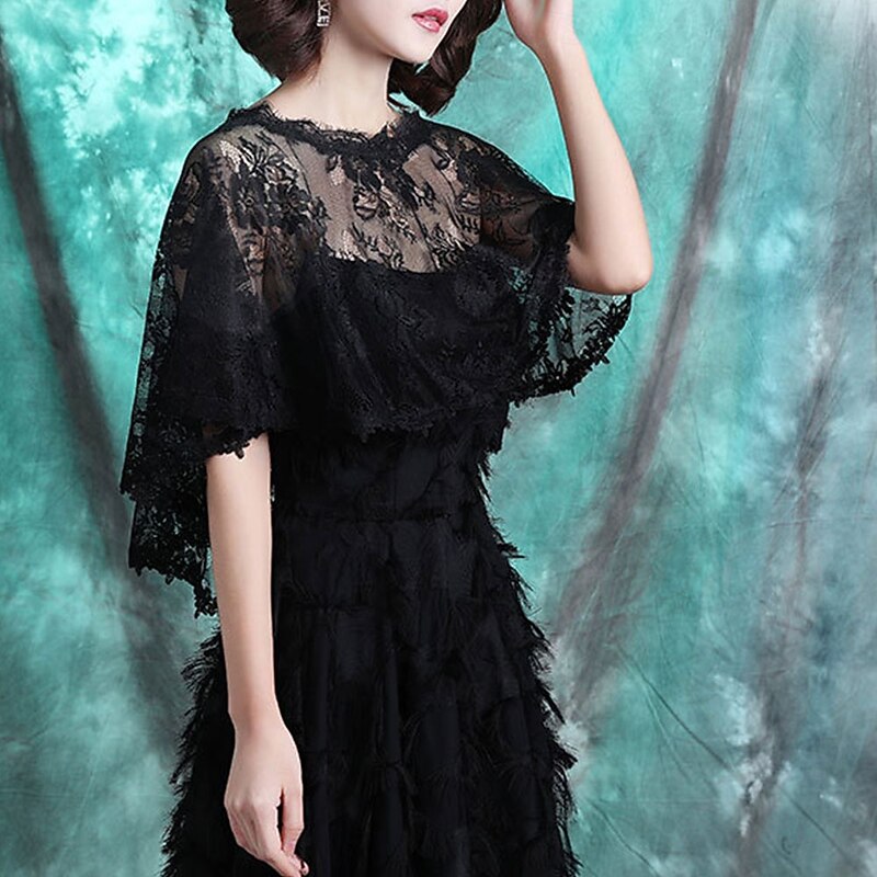 Mother's Wraps Elegant Sun Protection Half Sleeve Lace Wedding Wraps With Lace For Wedding Summer2