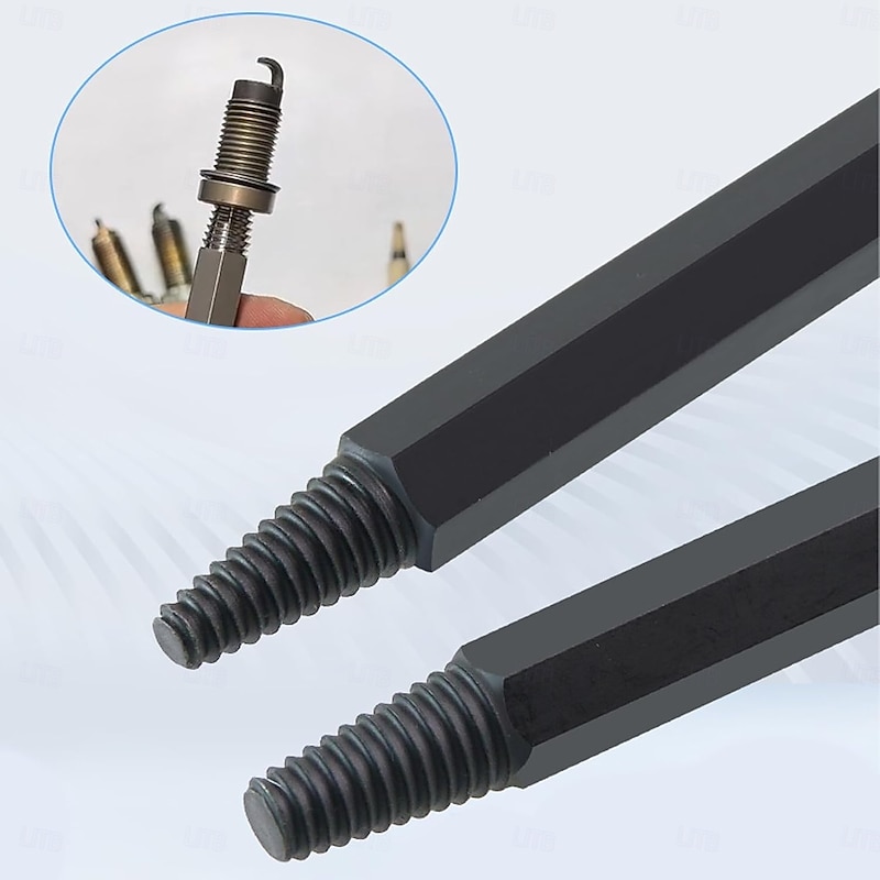 Spark Plug Removal Tool Kit Hexagonal Reverse Thread Tap 18.5cm Drive Socket Wrench for Car Engine Repair Compatible with Most Vehicles2