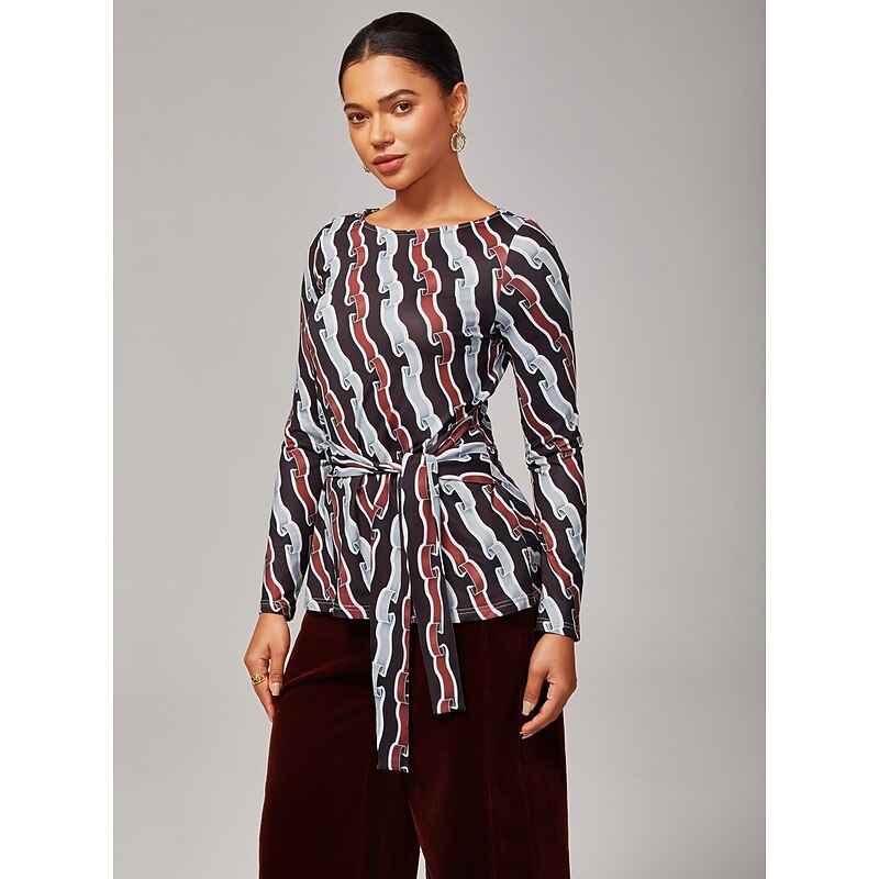 Ripple Print Stretch Off - Shoulder Top3