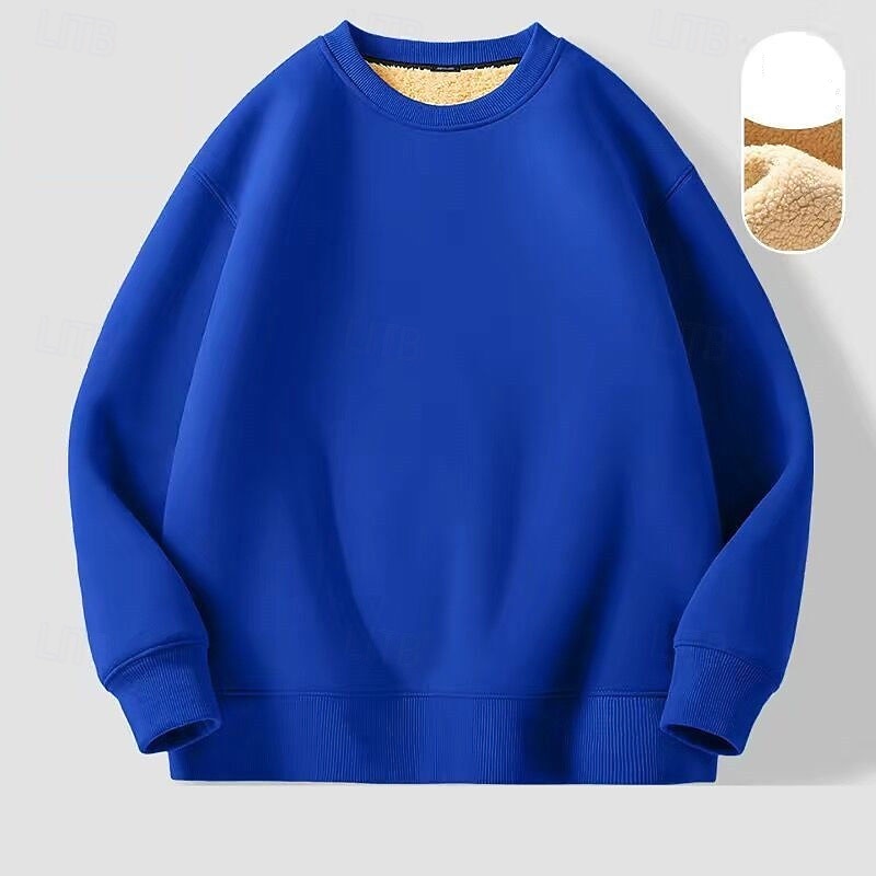 Men's Sweatshirt Fleece Sweatshirt Black Yellow Wine Royal Blue Blue Crew Neck Plain Patchwork Sports & Outdoor Daily Holiday Polyester Streetwear Basic Casual Fall Winter Clothing Apparel Hoodies2