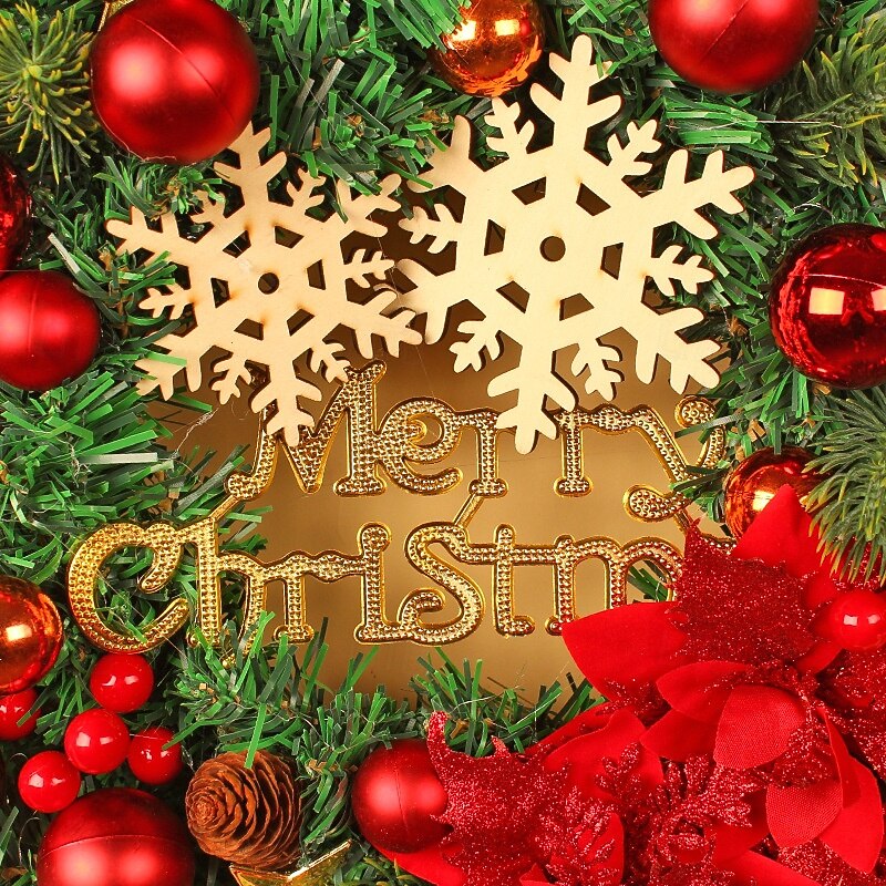 Christmas Snowflake Wreath Door Hanging Festive Holiday Garland with Christmas Balls Rattan Mall Window Display Perfect Seasonal Christmas Decoration for Home Party2