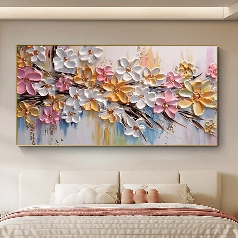 Mintura Handmade 3D Textured Flower Landscape Oil Paintings On Canvas Wall Art Decoration Modern Abstract Picture For Home Decor Rolled Frameless Unstretched Painting2