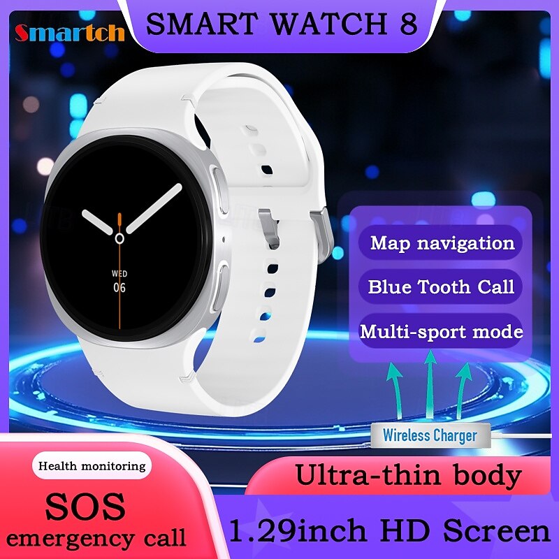 HD8MINI Smart Watch 1.29 inch Smartwatch Fitness Running Watch Bluetooth Pedometer Call Reminder Sleep Tracker Compatible with Android iOS Women Men Long Standby Waterproof Media Control IP68 22mm3