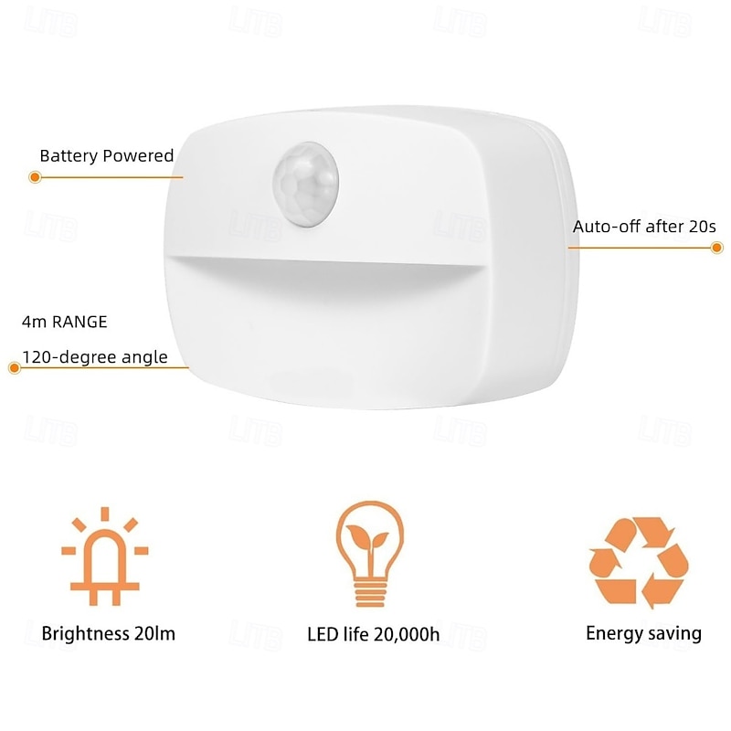 Motion Sensor LED Night Light Battery Operated Closet Lights Wireless Stick on Anywhere Hallway Lamp Portable Stair Lamps for Bedroom Under Cabinet Kitchen 8Packs2