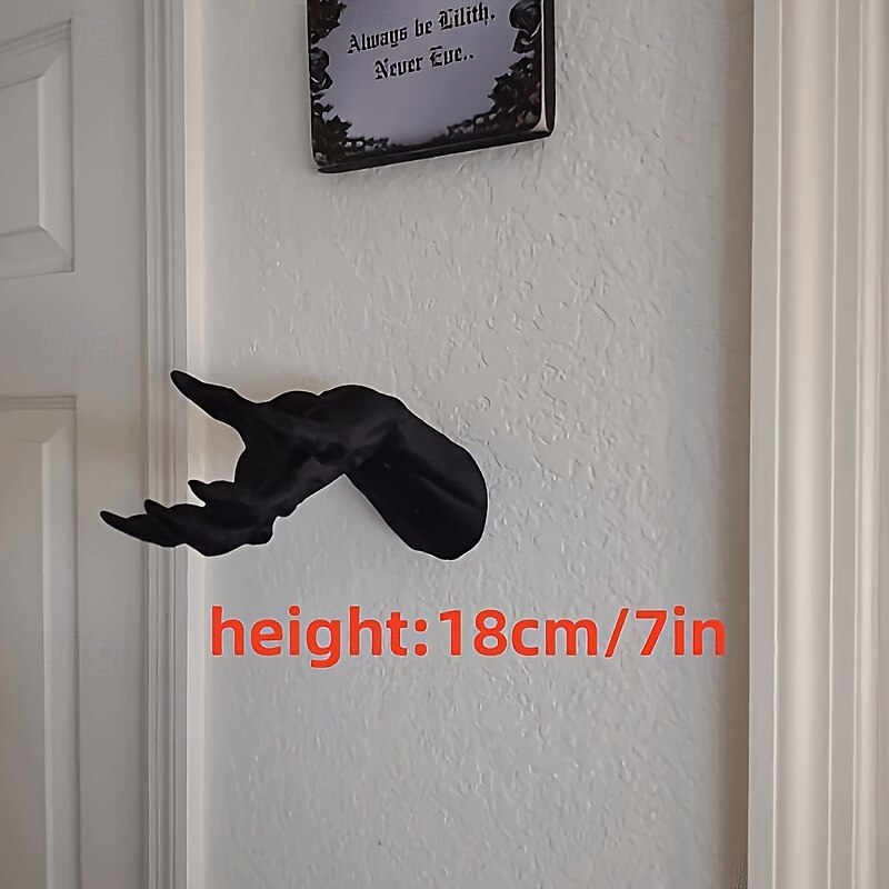 1PC Devil's Hand Collectible Figurine with Exclusive Pentagram Design - Life-Size Plastic Horror Themed Hand for Various Room Types, Indoor & Outdoor Use, Hat & Jewelry Holder, Halloween Decor3