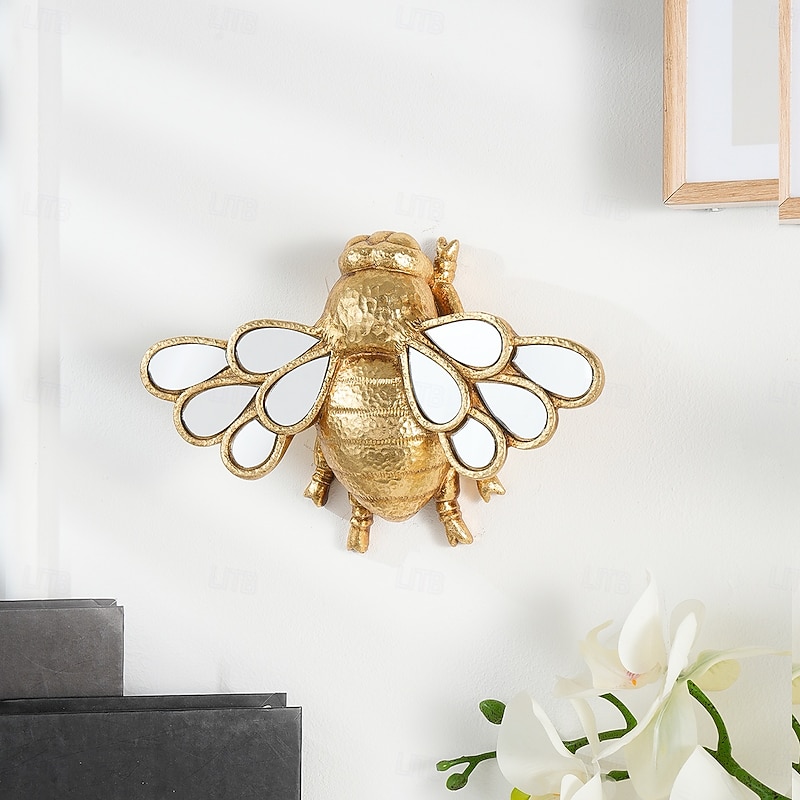 Resin Waterdrop Mirror Bee Wall Decor – Insect Lover's Collectible with Mirror Inlay, Creative Home Decoration for Parties & Insect Exhibits4