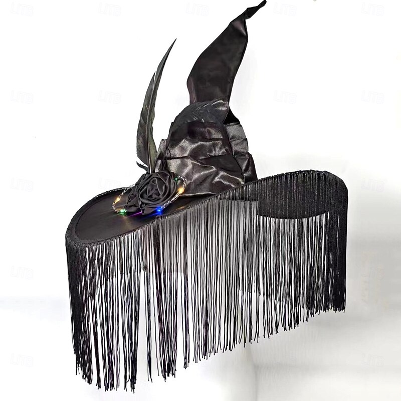 Witch Halloween Hat Led Light Up Kid's Adults' Women's Girls' Halloween Carnival Performance Party Easy Halloween Costumes Dress Up2