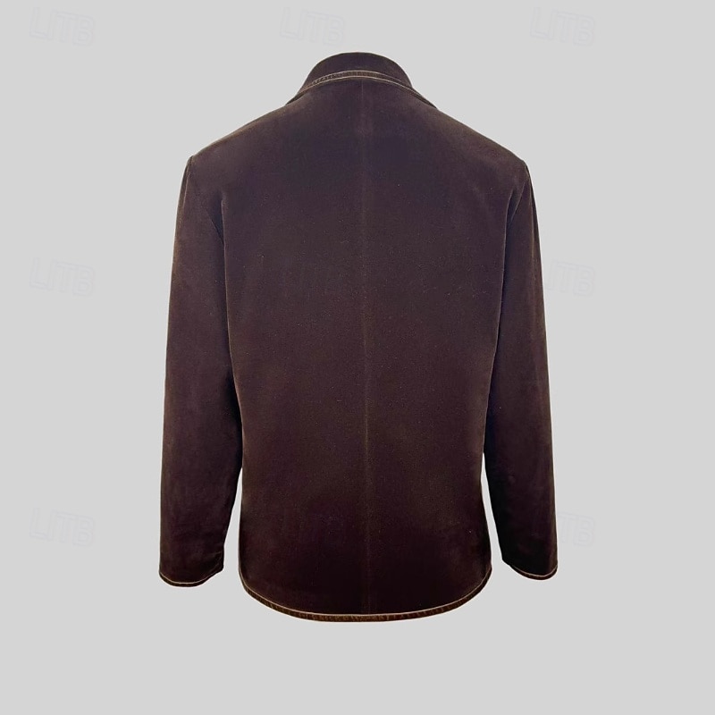 Women's Blazer Comfortable Pocket Fashion Color Block Holiday Weekend Open Front Regular Turndown Regular Fit Long Sleeve Outerwear Brown Fall3