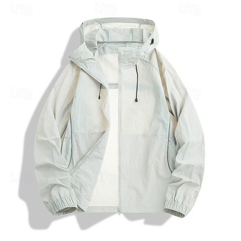 Women's Casual Jacket Sun Protection Comfortable Zipper Pocket Fashion Outdoor Plain Going out Weekend Zipper Regular Hooded Regular Fit Long Sleeve Outerwear Black White Yellow Summer4