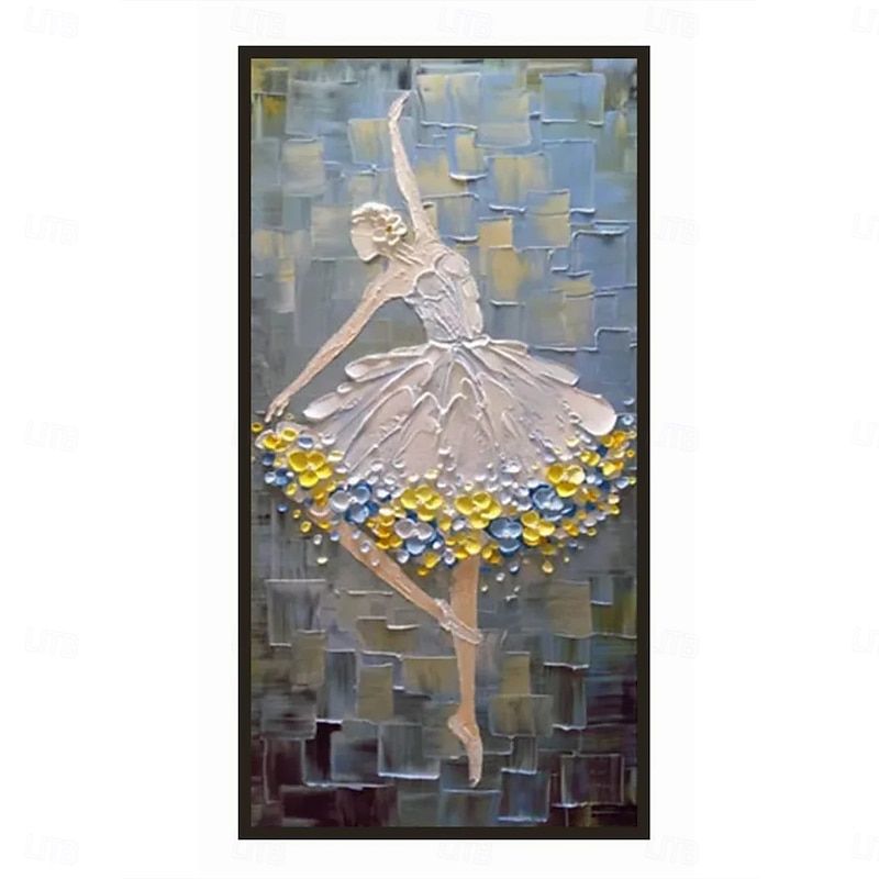 Heavy Texture Painting, Ballet Dancer Painting, Simple Acrylic Paintin