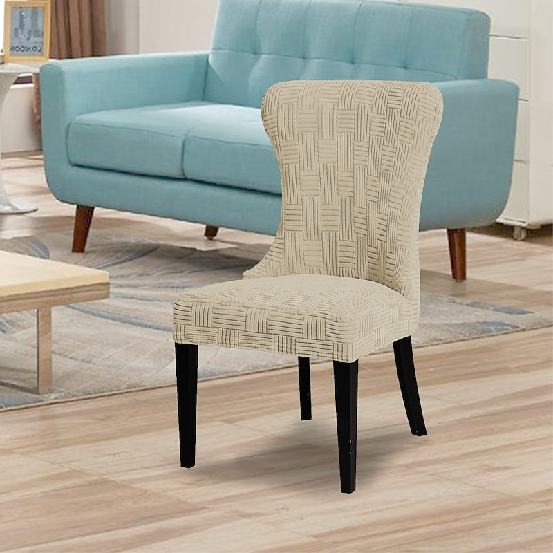 5x5 Grid Curved Chair Cover - Stretch Slipcover for Semi-Circular or Arched Chairs, Stylish & Protective Furniture Cover for Living Room Use
