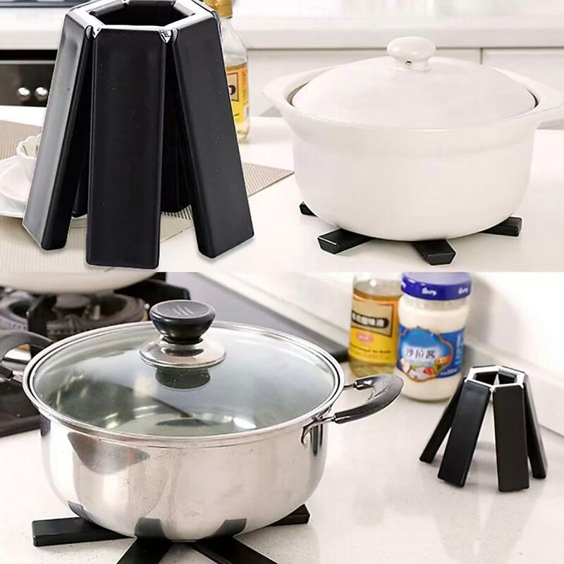 3/5pcs Creative Folding Heat Insulation Pad, High Temperature Resistant Foldable Trivet Mat for Kitchen, Hot Pot Pad, Bowl Plate Dish Table Protector4