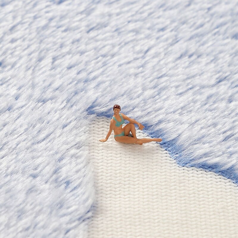 Glow in The Dark Rug, Soft Non-Slip Area Rug with Moon and Stars, Light Absorbing Carpet Glows at Night, Indoor Floor Mat for Bedroom, Hallway, Bathroom3