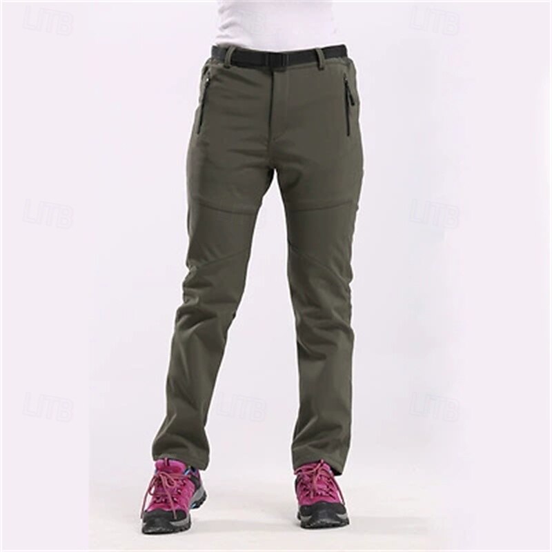 Women's Cargo Pants Slacks Fashion Casual Full Length Natural Plain Zipper Buckle Comfortable Thicken Street Holiday Daily Wear claret Amethyst Black Pink Winter Regular Fit3