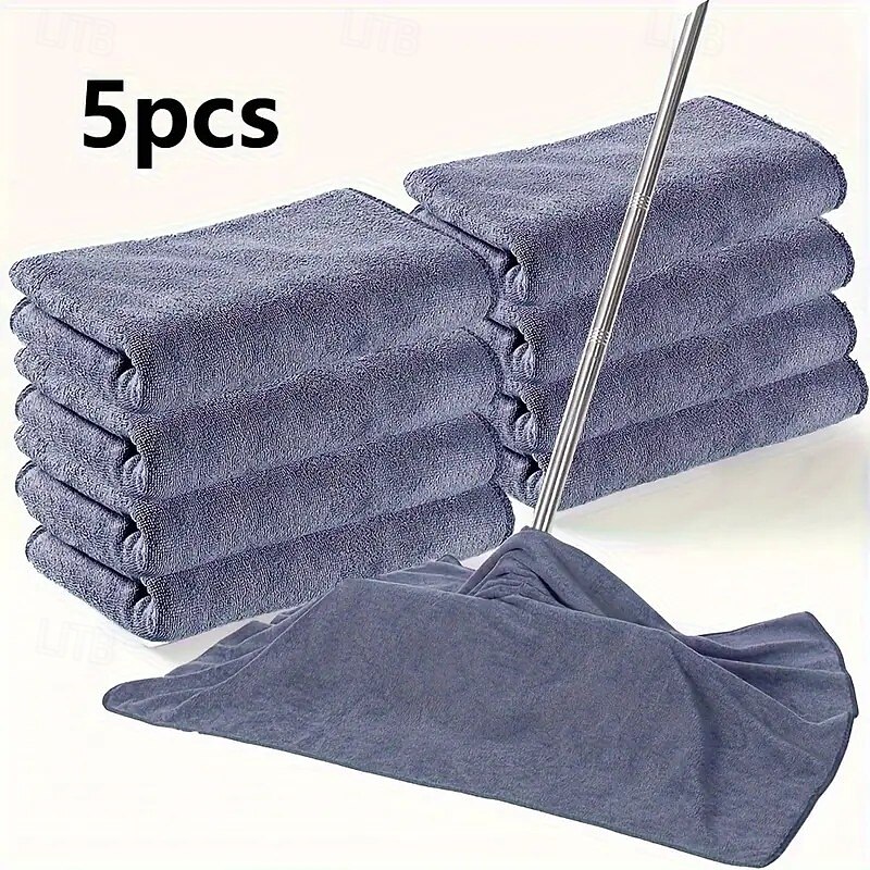 5-Pack Quick-Dry Microfiber Cleaning Cloths – Lint-Free, Reusable Towels for Mop, Windows, Living Room, Bedroom, Outdoor, Bathroom & Kitchen – Hypoallergenic Textiles