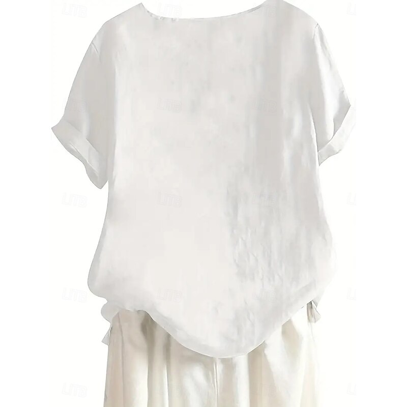 Women's Blouse Graphic Animal Vintage Tropical Stylish Short Sleeve Regular Tops Holiday Buttons Print White Yellow Navy Blue Blue Purple Summer Spring2