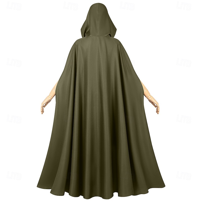 Retro Vintage Medieval Cape Cloak Witch Viking Ranger Fancy Dress Men's Women's Unisex Celtic Viking Walpurgis Night Halloween Carnival Masquerade Performance Stage Masquerade Adults Teen Cloak All4