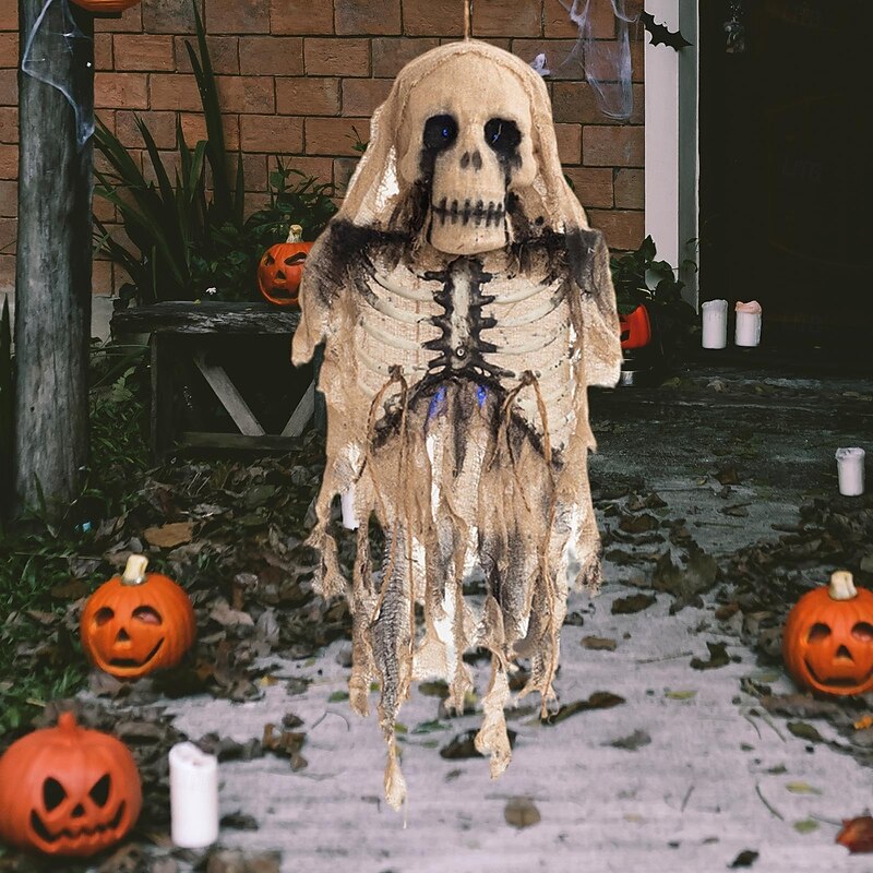 Hanging Skeleton Ghost Horror Scene Prop Skulls Pendant Outdoor 75 cmx35 cm Home & Garden Greeting Cards & Party Supply Party Supplies Party Decorations2