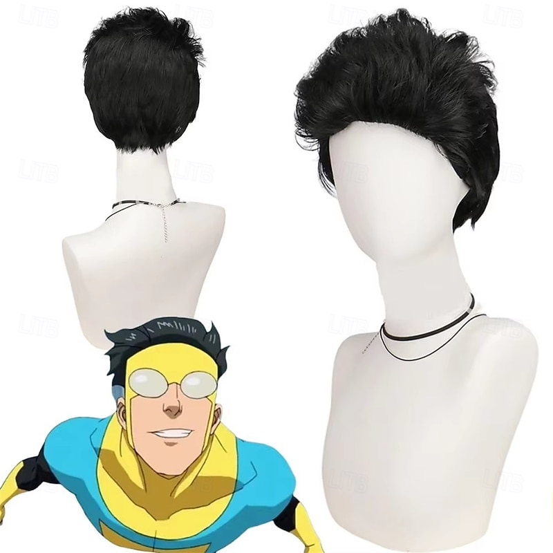 Fantasia Mark Grayson Wigs Hair Cartoon Invincible Disfraz Costume Accessories Adult Men Fantasy Halloween Carnival Party Props2
