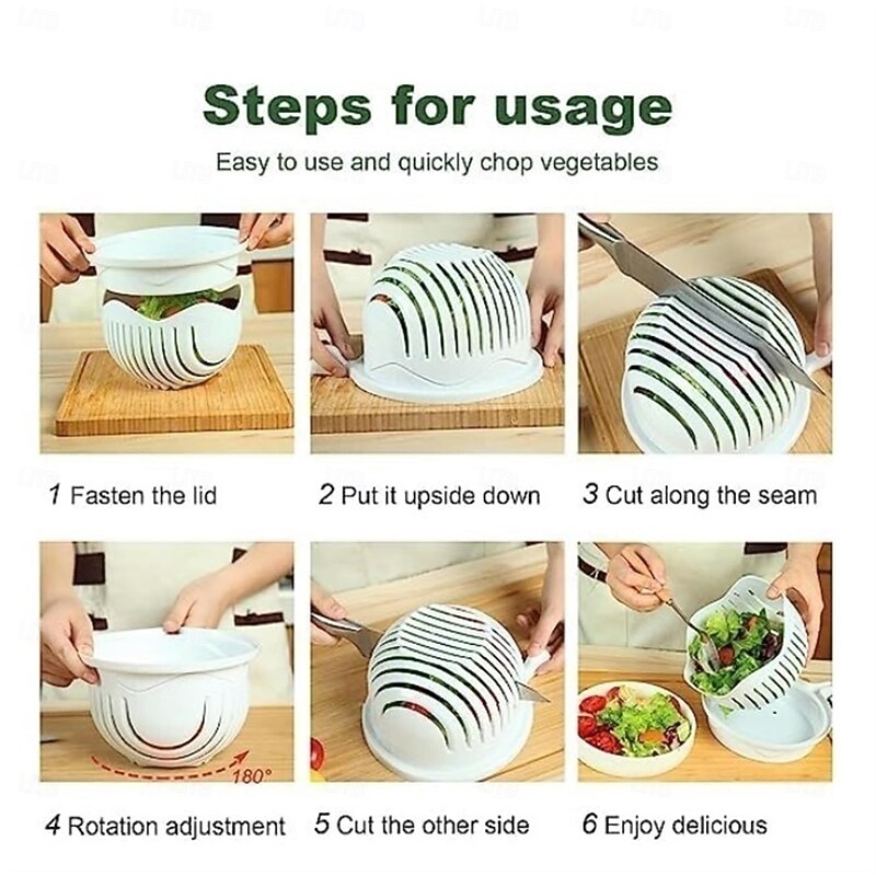 5 in 1 Snap Salad Cutter Bowl, 60 Second Salad, Salad Cutter Bowl and Chopper In One Fruit Vegetable Chopper, Safe and Non-Toxic kitchen Accessories2