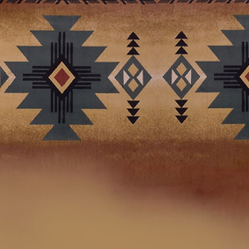 Men's Aztec Tribal Hoodies Ethnic Vintage Retro Long Sleeve Hooded Blue Brown Drawstring Fall Winter Designer2