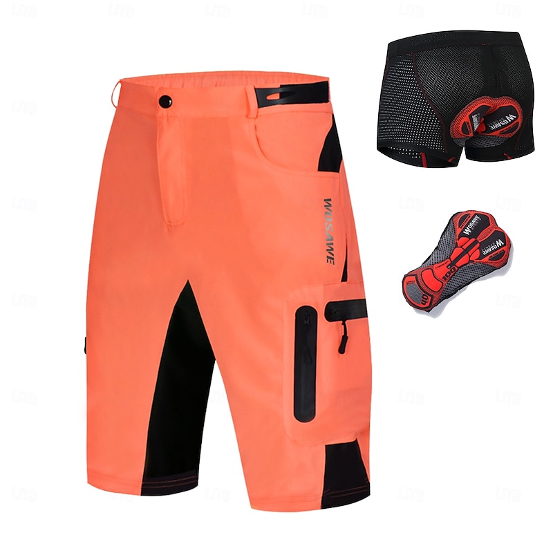 Men's Cycling Underwear Shorts Cycling MTB Shorts Bike Shorts Bike Padded Shorts / Chamois Bottoms Form Fit Mountain Bike MTB Road Bike Cycling Sports Waterproof 3D Pad Quick Dry Reflective Strips3