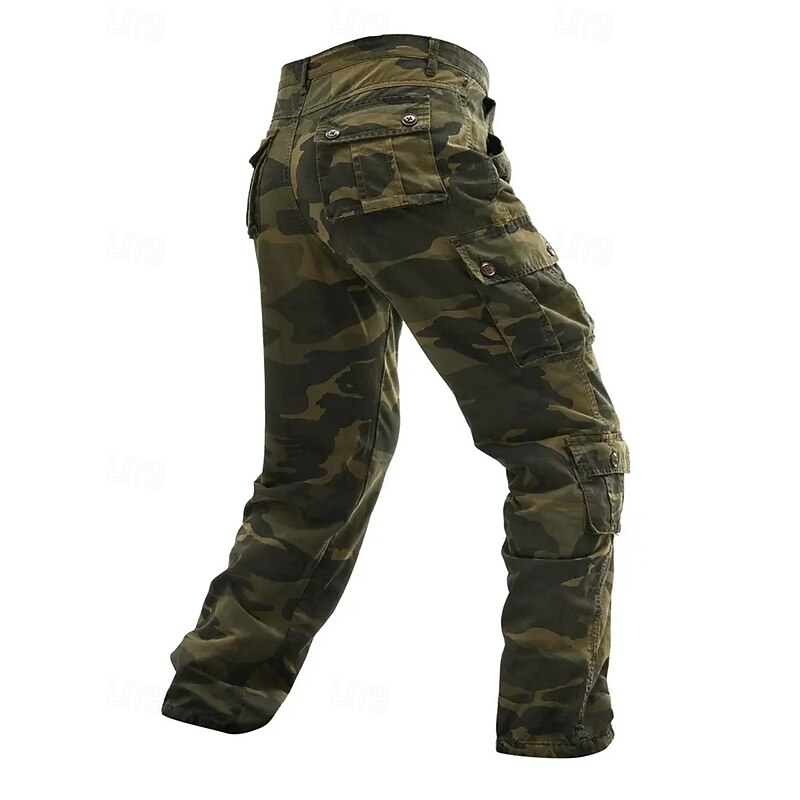 Men's Cargo Pants Tactical Pants Trousers Camo Pants Buttons Multi Pocket Camo Wearable Outdoor Daily Camping & Hiking Fashion Classic Yellow Army Green4