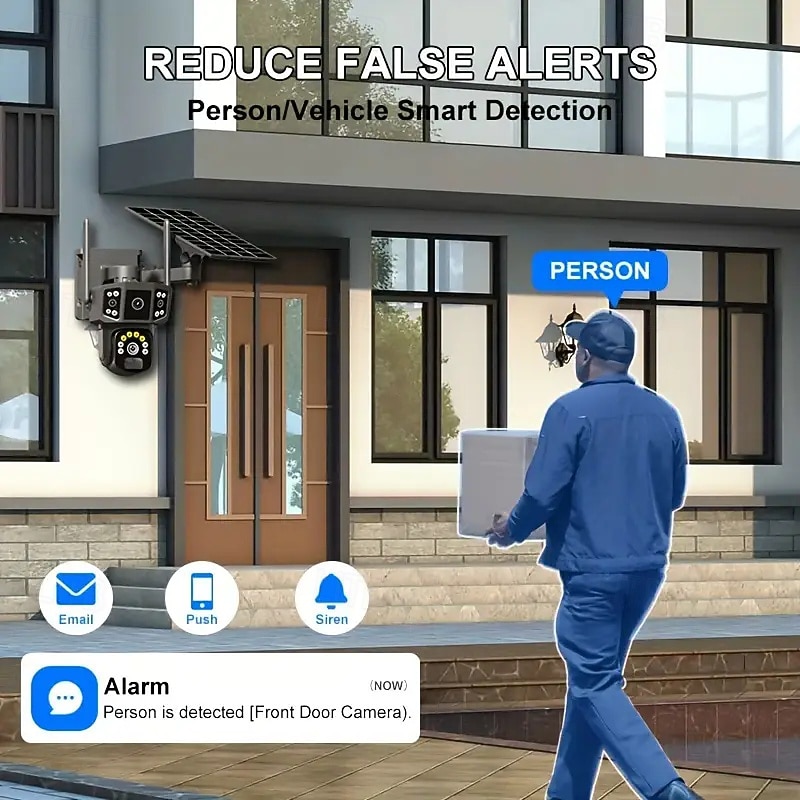 Wireless Solar Security Camera - Dual Lens Linkage 100% Wireless Wifi Battery Powered 360 Rotation And Tilt Colour Night Vision Pir Two-way Audio Sd And Cloud Storage4