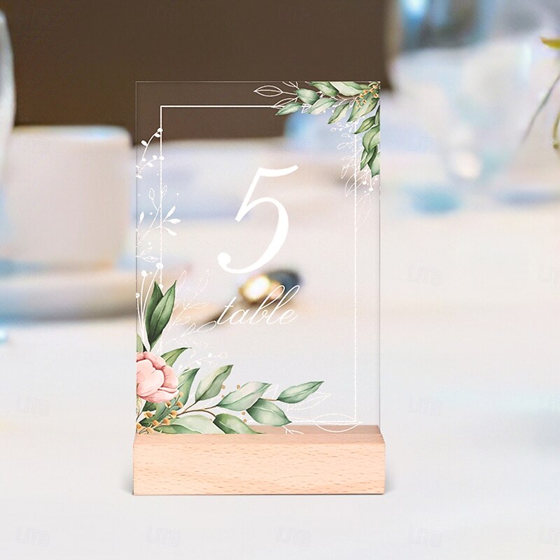 Transparent PVC Writable Table Number Signs, Reusable Clear Desk Decoration Cards for Messages, Table Tips, Weddings, Parties, Valentine’s Day, and Holiday Celebrations4