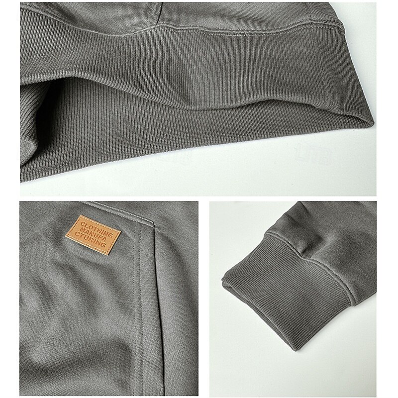 Men's Sweatshirt Quarter Zip Sweatshirt Wine Army Green Royal Blue Brown Khaki Half Zip Color Block Plain Half Zip Sports & Outdoor Daily Holiday Vintage Streetwear Casual Fall Winter Clothing Apparel4