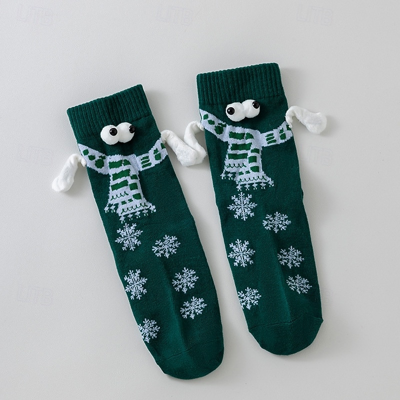 Magnetic Couple Socks with Cute Hand-Holding Design, Funny Matching Socks for Lovers, Mid-Calf Christmas Socks with Magnet, TikTok Trend Gift for Couples2