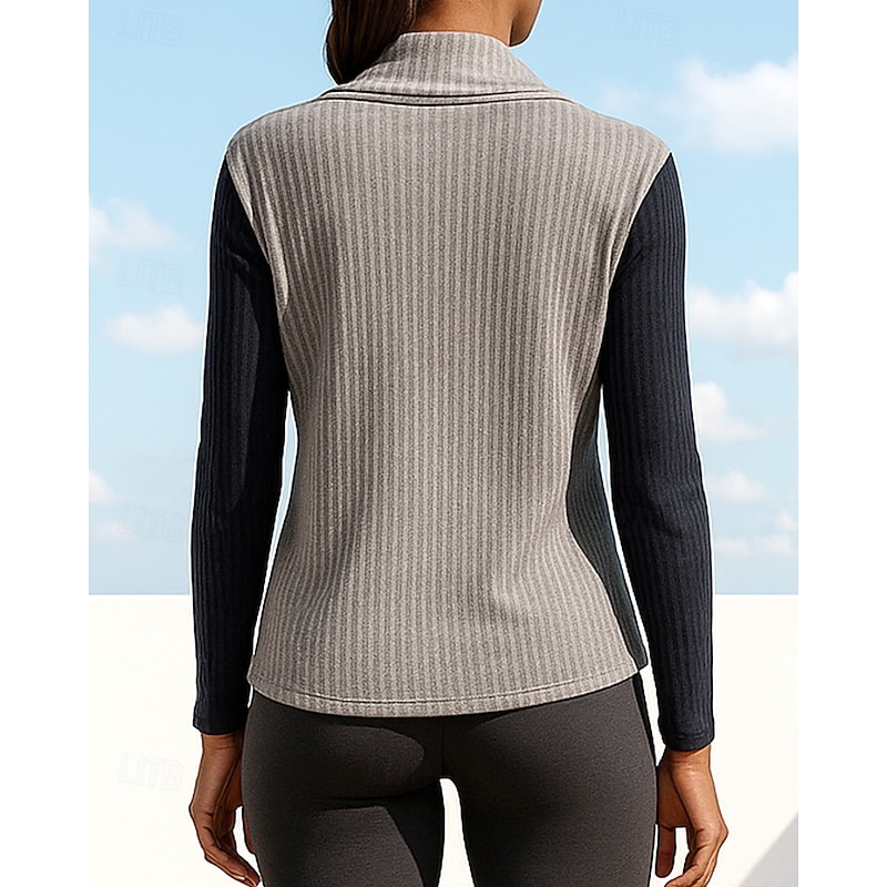 Women's Pullover Sweatshirt Casual Tops Buttons Sleeveless Top Athleisure Fall Solid Colored Fashion Workout Outdoor Training Sportswear Activewear Gray2