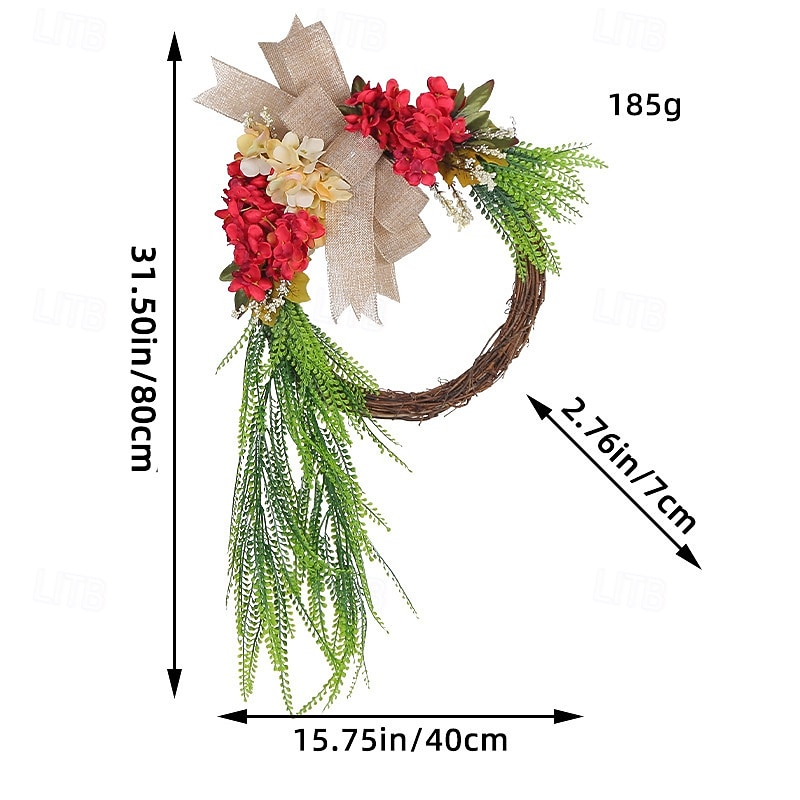 Christmas Garden Farmhouse Front Door Hanging Rustic Style Home Wall Decor Realistic Floral Wreath Perfect Seasonal Holiday Decoration for Cozy Living Spaces3