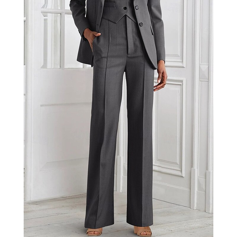 Women's Suit Pant Straight Fit Formal Wedding Guest Formal Evening Elegant Simple Ankle Length Pant4