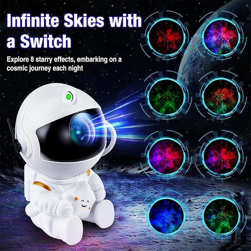 Astronaut Projector Star Projector Galaxy Light Night Light for Kids Light Projector for Bedroom Starry Nebula Ceiling LED Lamp with Remote2