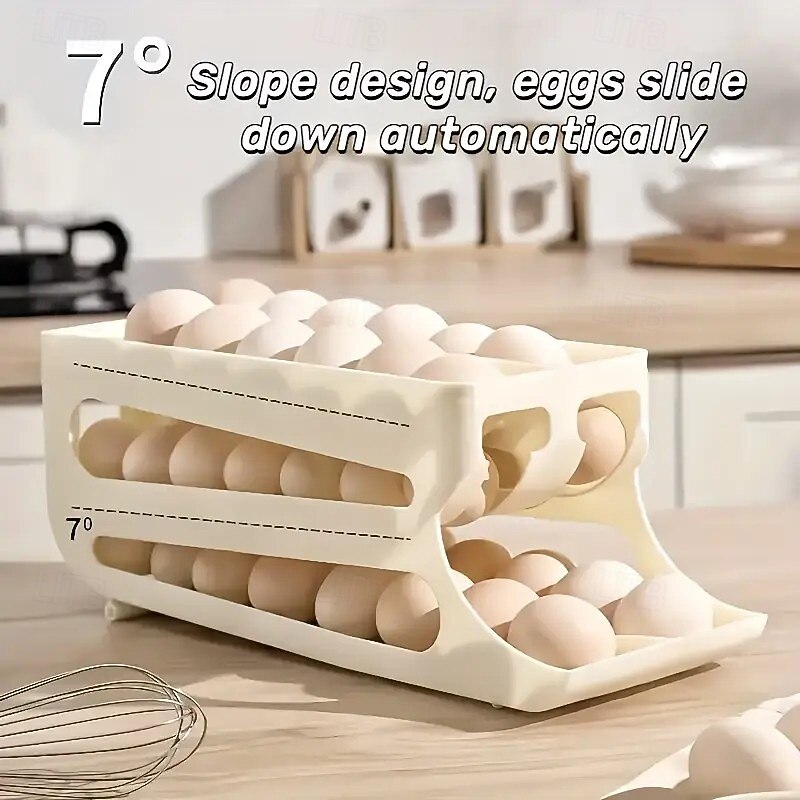 Large Capacity Double-Layer Egg Holder – Household Refrigerator Storage Container, Food Organizer for Kitchen Counter, Cabinet, and Fridge, Holds Approx. 40–48 Eggs4