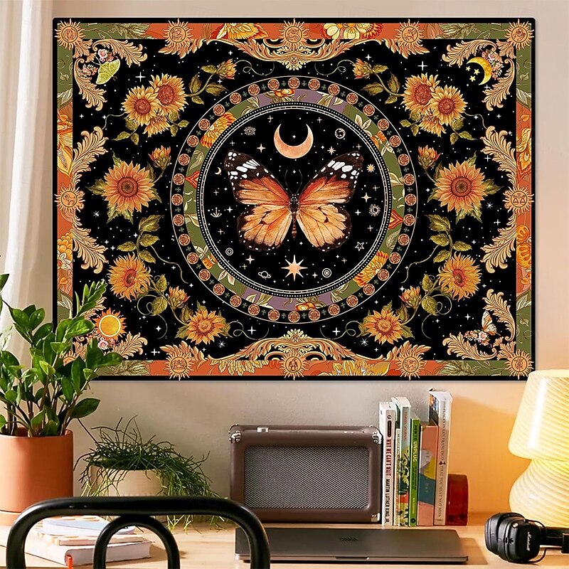 Tapestry Banners Wall Hangings Butterfly Bohemian Boho Bedroom Living Room Dorm Home Decor4