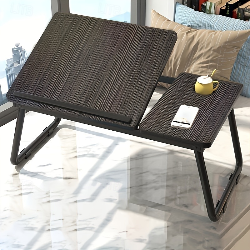 1pc Five-speed Adjustable Folding Study Table with Cup Holder and Anti-slip Strip