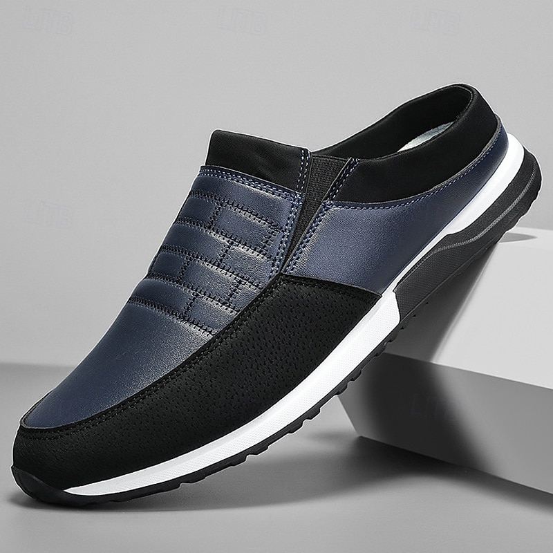 Men's Navy Slip-On Sport Loafers – Lightweight Casual Walking Shoes for Daily Errands, Travel and Driving