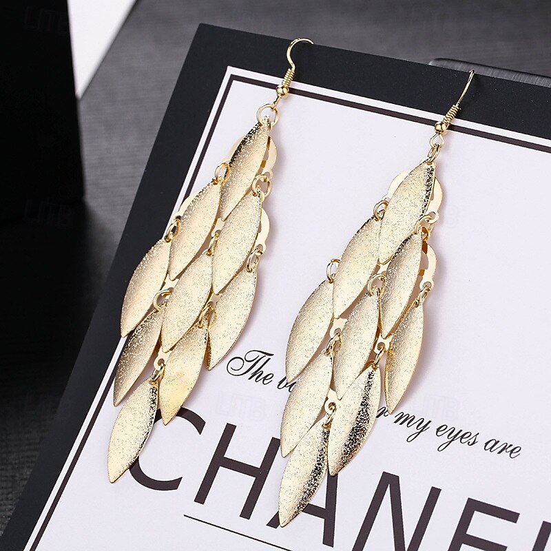 Drop Earrings Classic Leaf Earrings Jewelry Silver / Black / Gold For Wedding Halloween Gift Daily Festival3