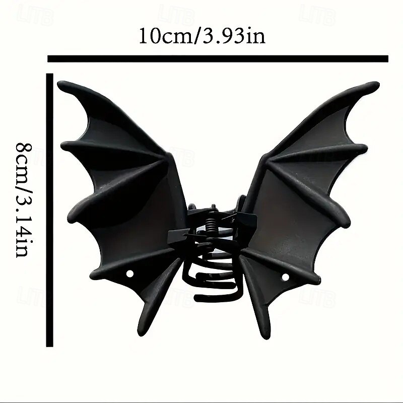 2 pcs Halloween Bat Hair Clips, Gothic Punk Bat Wing Metal Ponytail Accessories for Women, Durable Plastic, Perfect for Halloween and Christmas Parties, Gothic Punk Hair Decoration4