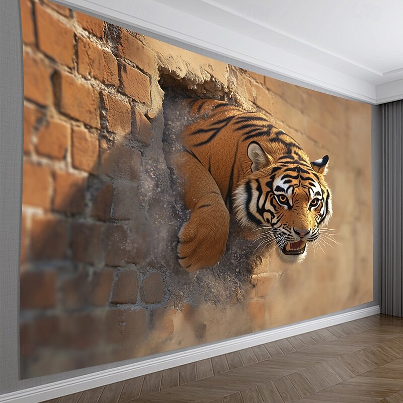 3D Tiger Wall Tapestry – Realistic Animal Wall Hanging for Bedroom Living Room Decoration, Jungle Safari Theme Art Decor2