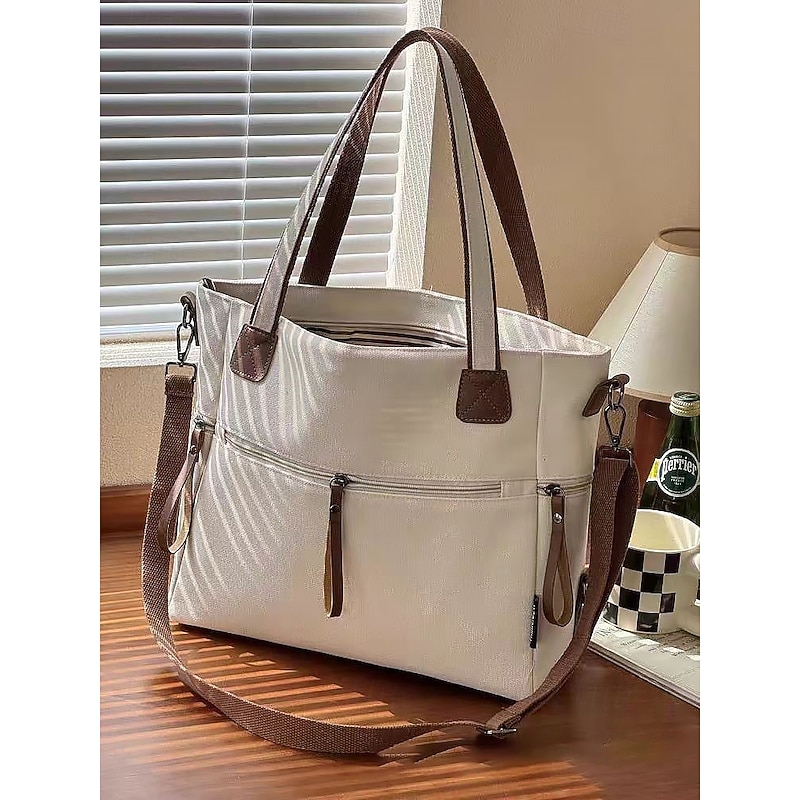 Women's Large - Capacity Canvas Tote Bag, Casual Style, Ideal for Daily Commute & Shopping, Perfect for Fashion - Loving Ladies