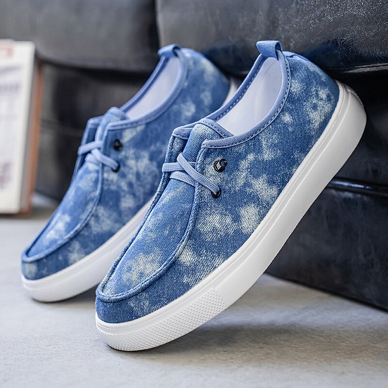 Men's Blue Casual Sneakers with Gradient Design, Comfortable Lace-Up Shoes for Streetwear, College and Daily Outfits2