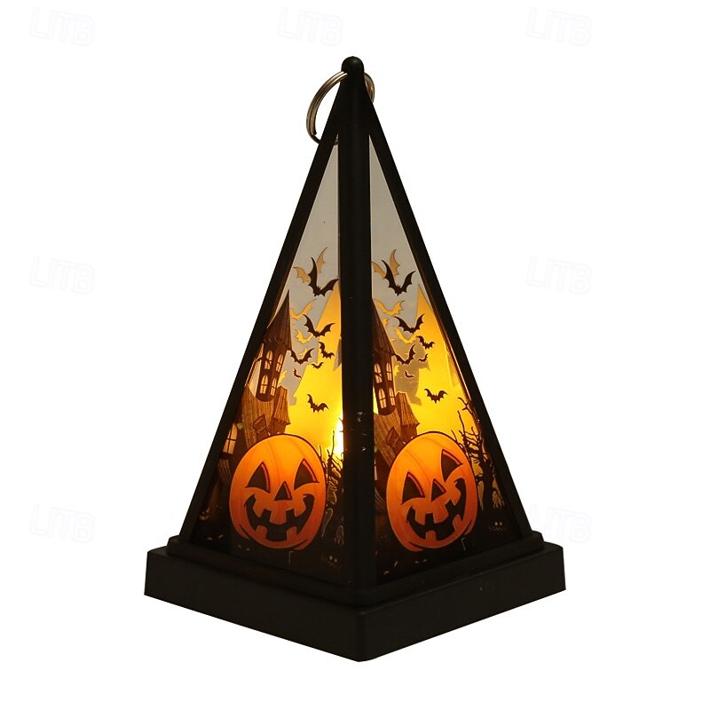 1 Pc 16.4 * 9.5CM Halloween Pumpkin Witch Skull LED Electronic Candlelight Desktop Ornament Light Wind Light Indoor and Outdoor Party Restaurant Festival Atmosphere Nightlight Decorative Light AA3